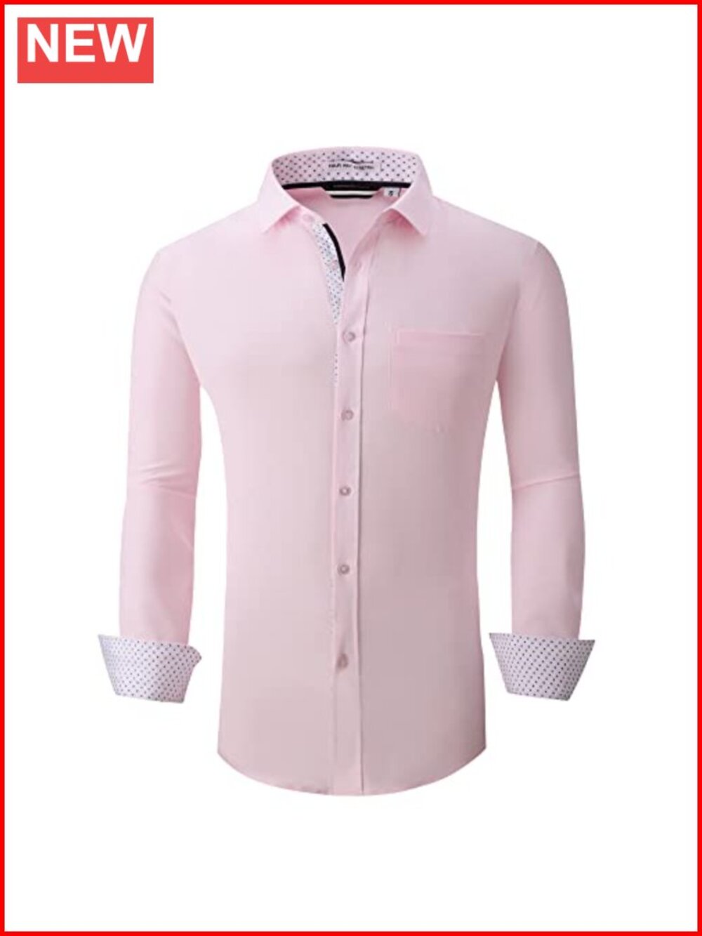 Men's Button Down Dress Shirt Wrinkle Free 4-Way Stretch Regular Fit